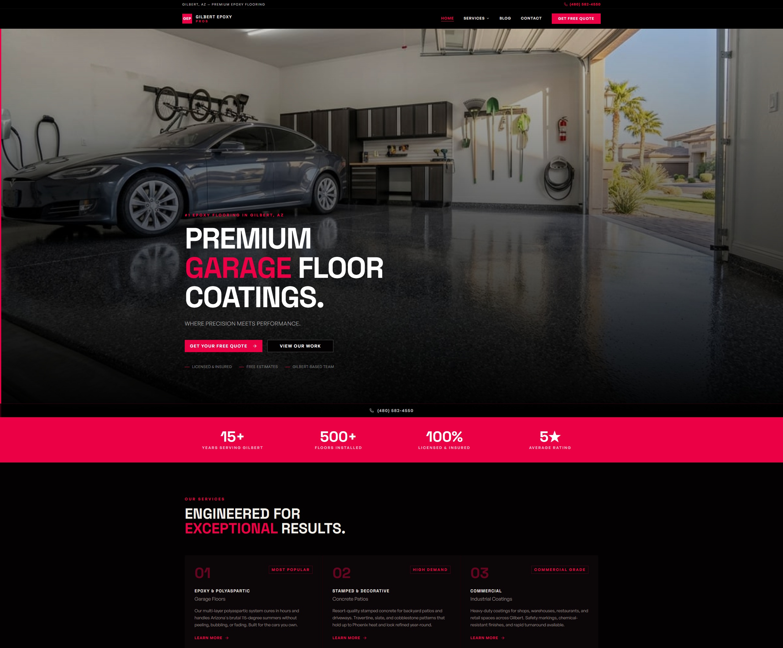 Gilbert Epoxy Pros website built by 99 Web Guys